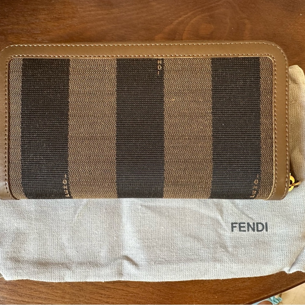 Fendi Striped Brown and Black Men's Wallet